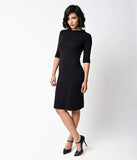 1960s Style Mod Super Spy Black Dress