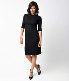 1960s Style Mod Super Spy Black Dress