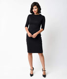 1960s Style Mod Super Spy Black Dress
