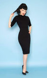 1960s Style Mod Super Spy Black Dress