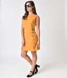 1960s Style Mustard Yellow Sleeveless Shift Dress