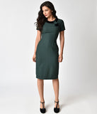 Banned Green & Black Houndstooth Forever Wiggle Dress